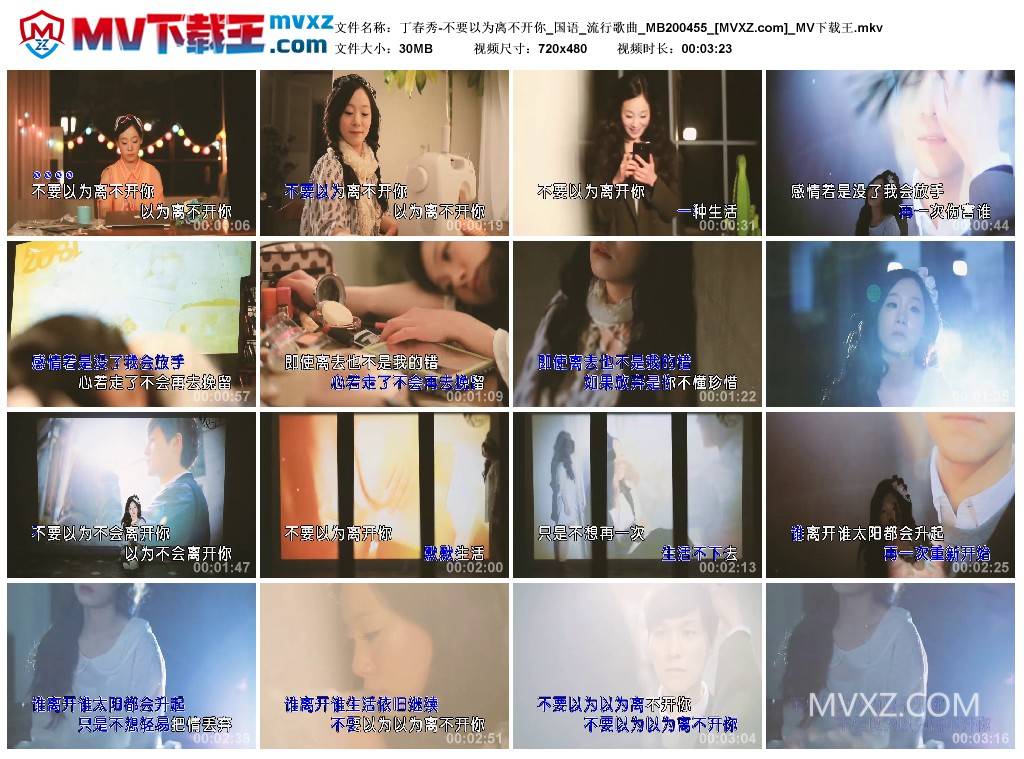 丁春秀-不要以为离不开你_国语_流行歌曲_MB200455